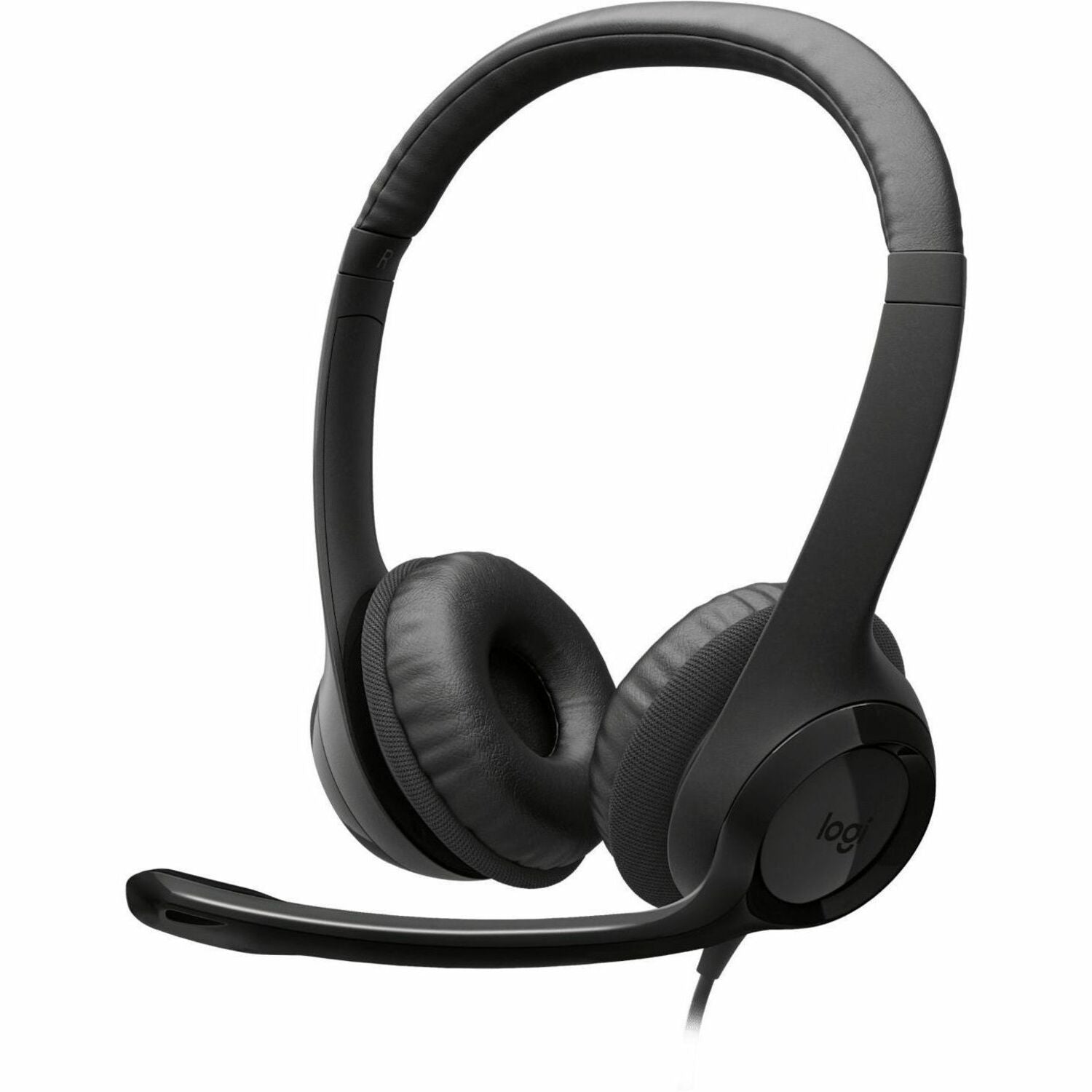 H390 Binaural Over The Head USB Headset with Noise-Canceling Microphone, Black