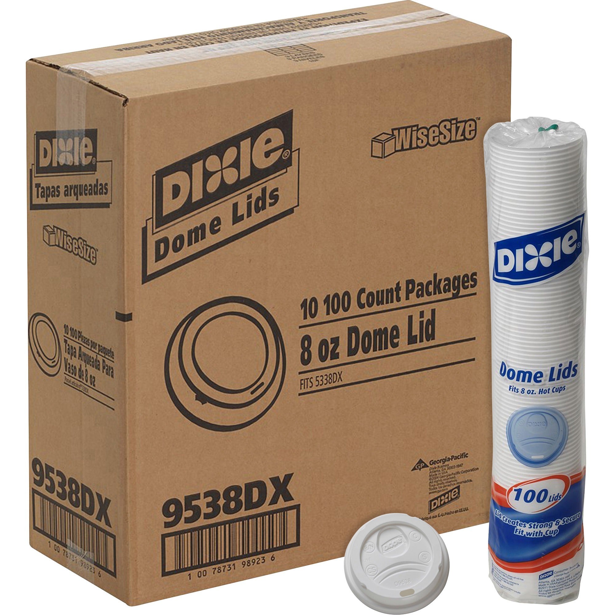 Dixie Small Hot Cup Lids by GP Pro - Dome - Plastic - 100 Lids/Pack - 1000 / Carton - 