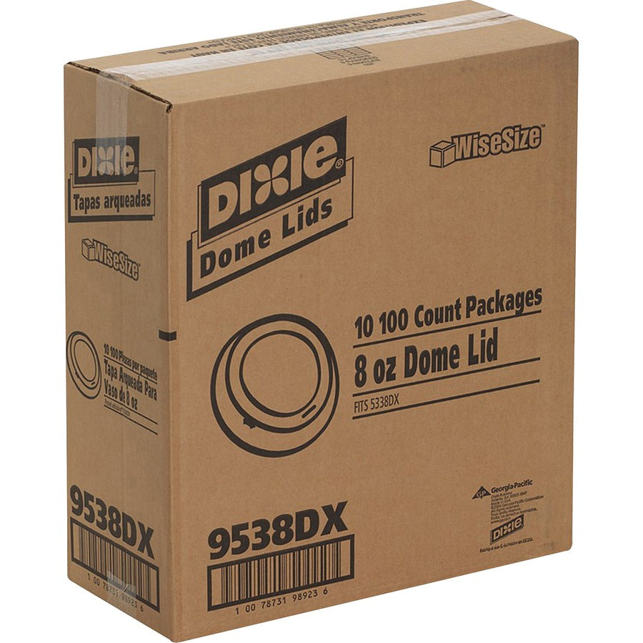 Dixie Small Hot Cup Lids by GP Pro - Dome - Plastic - 100 Lids/Pack - 1000 / Carton - 