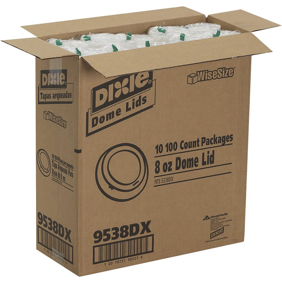 Dixie Small Hot Cup Lids by GP Pro - Dome - Plastic - 100 Lids/Pack - 1000 / Carton - 