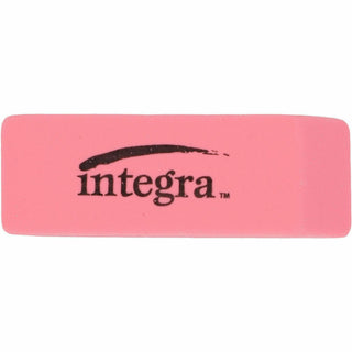 Integra Pink Pencil Eraser - Pink - 2" Width x 0.8" Height x 0.4" Depth x - 1 Each - Soft, Pliable, Latex-free