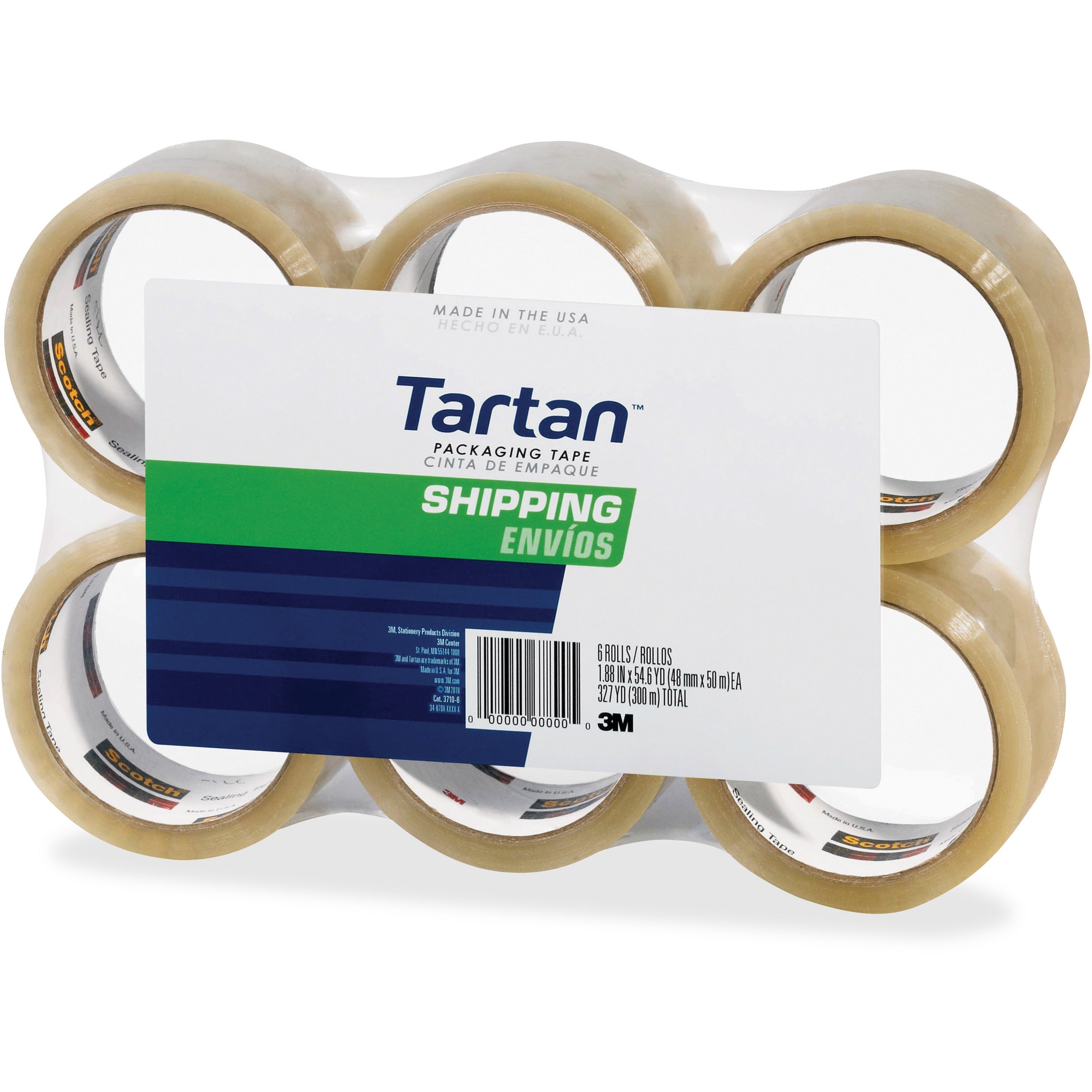 3M Tartan General Purpose Packing Tape, Sold as 1 Package, 6 Roll per Package - 2