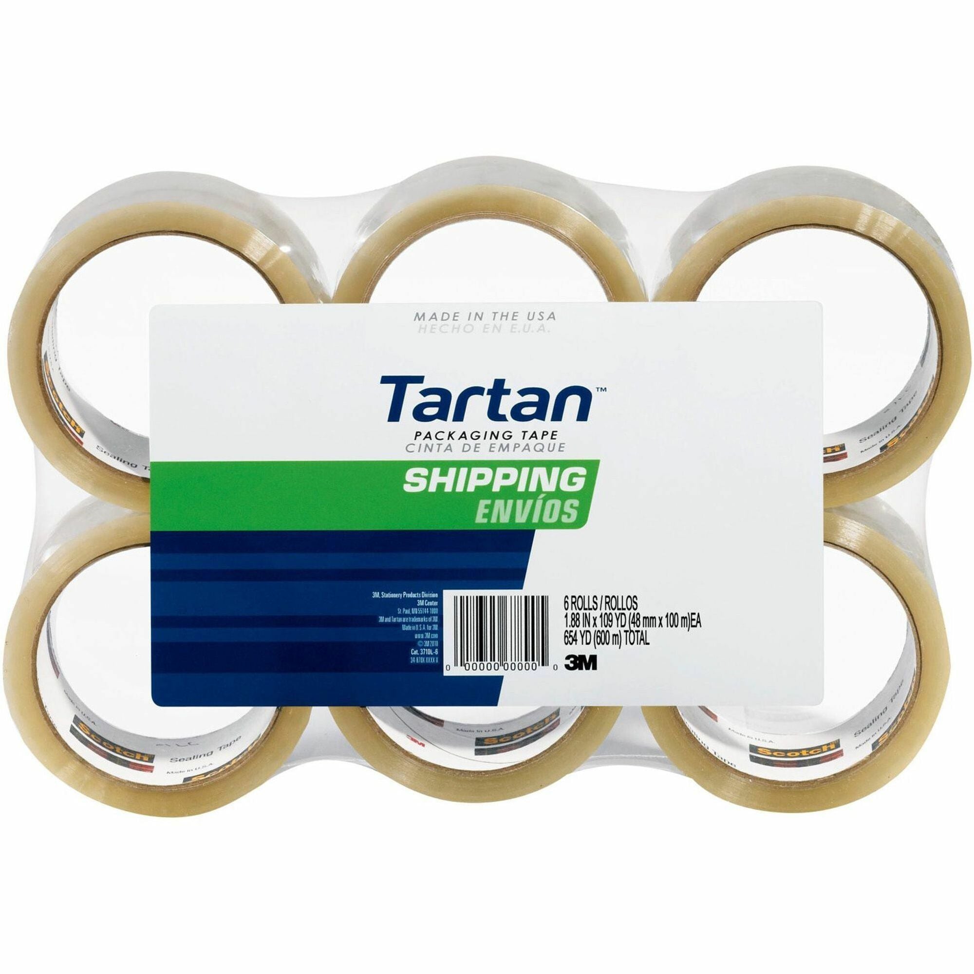 3M Tartan General Purpose Packing Tape, Sold as 1 Package, 6 Roll per Package
