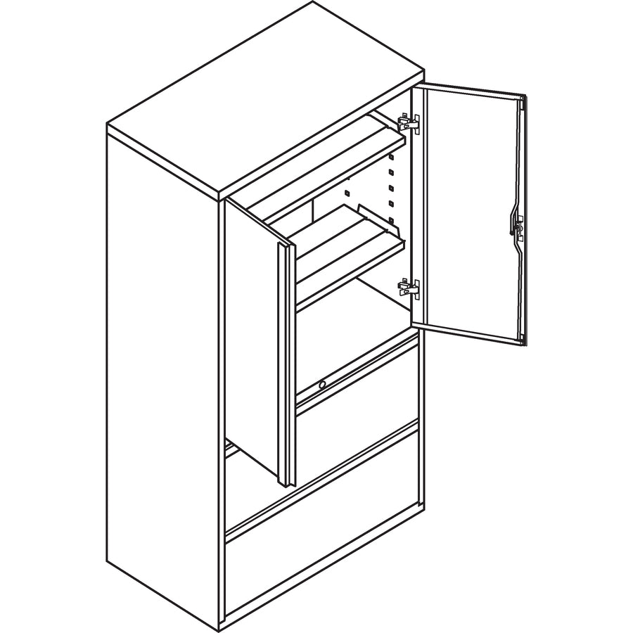 hon-800-series-wide-lateral-file-with-storage-cabinet-2-drawer-36-x-193-x-67-3-x-shelfves-2-x-drawers-for-file-2-x-side-open-doors-legal-letter-lateral-interlocking-tamper-resistant-locking-door-ball-bearing-suspension_hon885lsp - 3