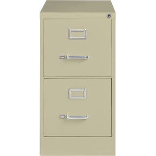 Lorell Fortress Series 26-1/2" Commercial-Grade Vertical File Cabinet - 15" x 26.5" x 28.4" - 2 x Drawer(s) for File - Letter - Vertical - Security Lock, Ball-bearing Suspension, Heavy Duty - Putty - Steel - Recycled