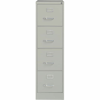 Lorell Fortress Series 25" Commercial-Grade Vertical File Cabinet - 15" x 25" x 52" - 4 x Drawer(s) for File - Letter - Vertical - Security Lock, Ball-bearing Suspension, Heavy Duty - Light Gray - Steel - Recycled