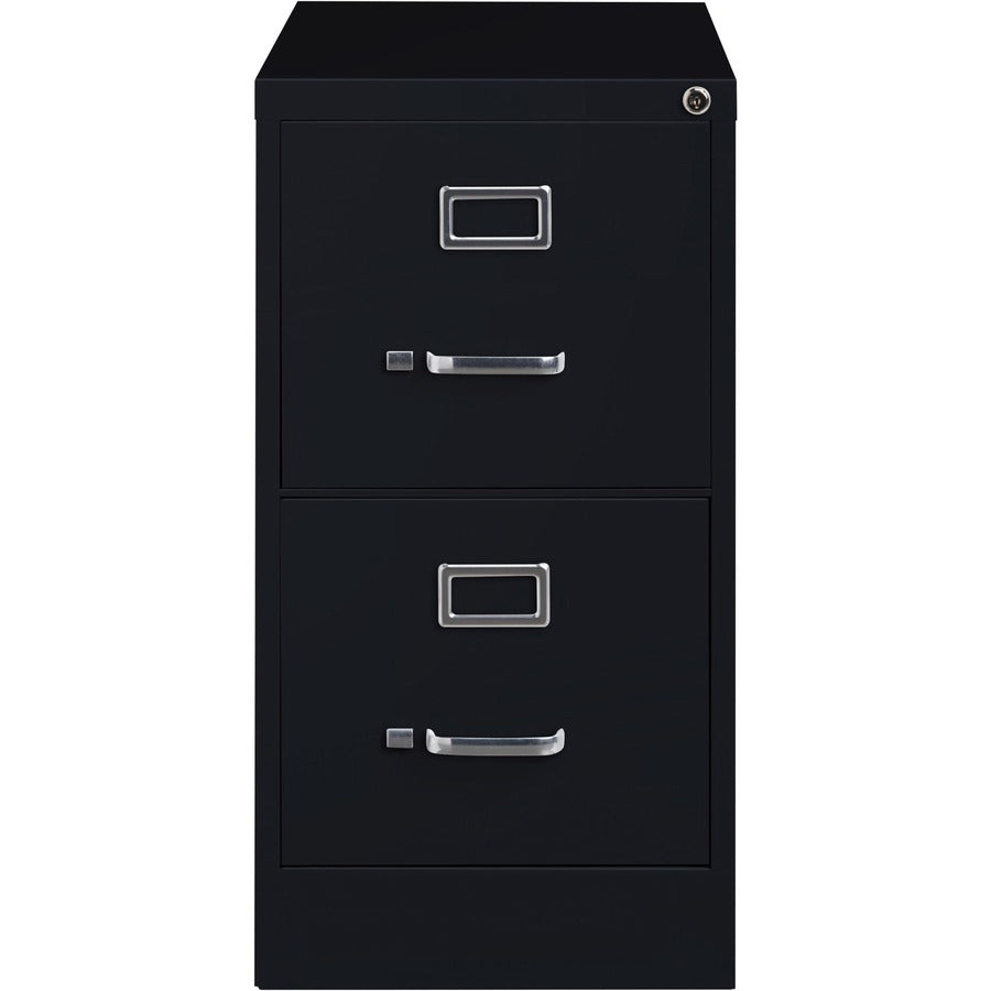 Lorell Fortress Series 25" Commercial-Grade Vertical File Cabinet - 15" x 25" x 28.4" - 2 x Drawer(s) for File - Letter - Vertical - Security Lock, Ball-bearing Suspension, Heavy Duty - Black - Steel - Recycled