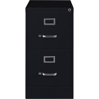 Lorell Fortress Series 25" Commercial-Grade Vertical File Cabinet - 15" x 25" x 28.4" - 2 x Drawer(s) for File - Letter - Vertical - Security Lock, Ball-bearing Suspension, Heavy Duty - Black - Steel - Recycled