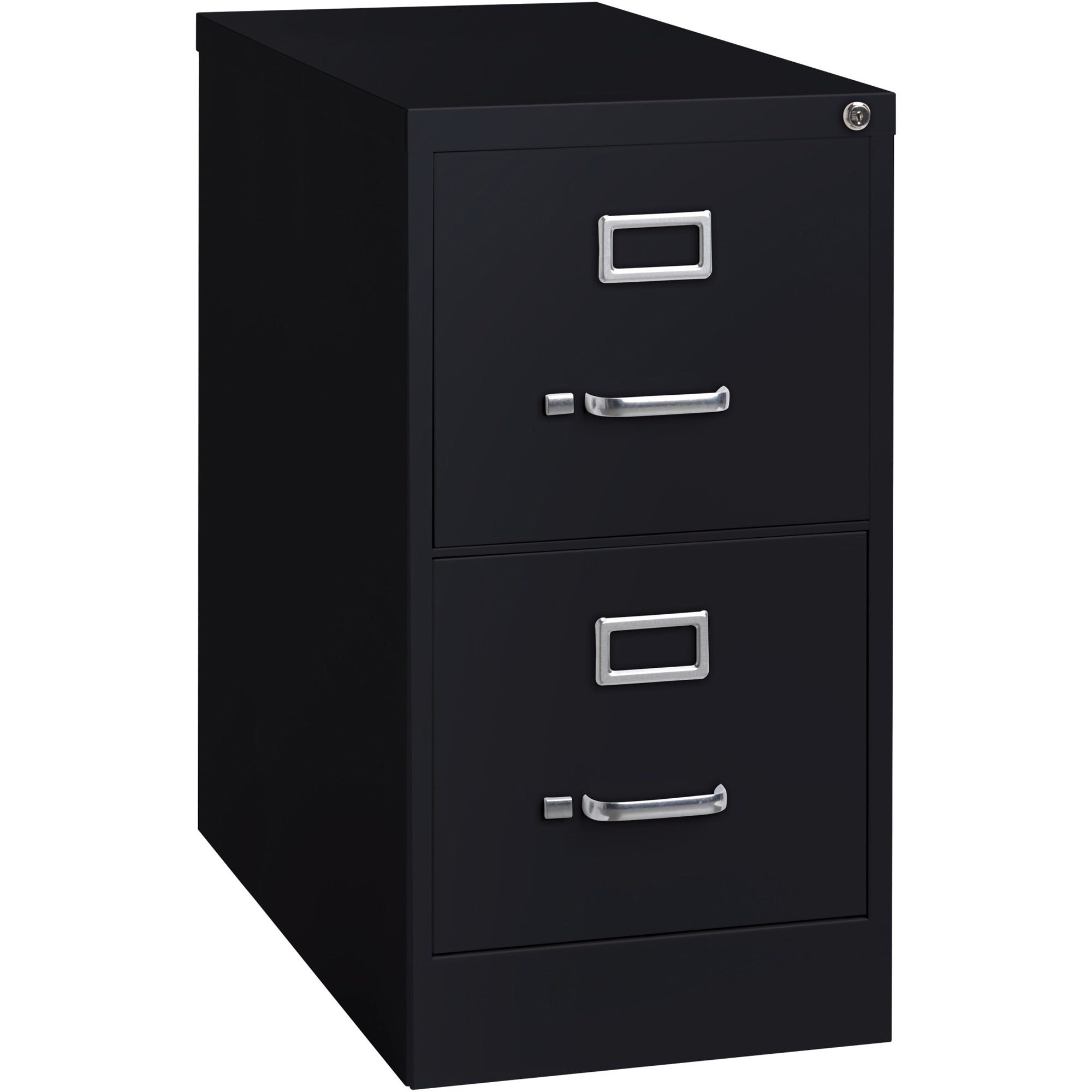 Lorell Fortress Series 25" Commercial-Grade Vertical File Cabinet - 15" x 25" x 28.4" - 2 x Drawer(s) for File - Letter - Vertical - Security Lock, Ball-bearing Suspension, Heavy Duty - Black - Steel - Recycled - 