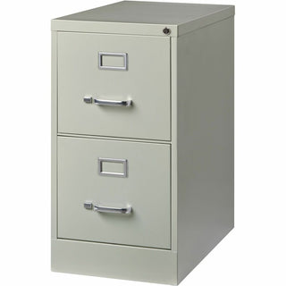 Lorell Fortress Series 25" Commercial-Grade Vertical File Cabinet - 15" x 25" x 28.4" - 2 x Drawer(s) for File - Letter - Vertical - Security Lock, Ball-bearing Suspension, Heavy Duty - Light Gray - Steel - Recycled