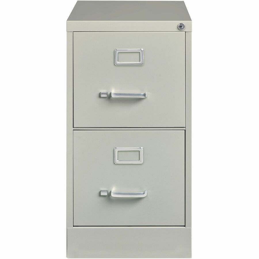 Lorell Fortress Series 25" Commercial-Grade Vertical File Cabinet - 15" x 25" x 28.4" - 2 x Drawer(s) for File - Letter - Vertical - Security Lock, Ball-bearing Suspension, Heavy Duty - Light Gray - Steel - Recycled