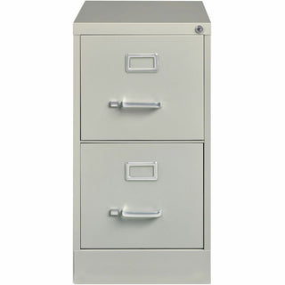 Lorell Fortress Series 25" Commercial-Grade Vertical File Cabinet - 15" x 25" x 28.4" - 2 x Drawer(s) for File - Letter - Vertical - Security Lock, Ball-bearing Suspension, Heavy Duty - Light Gray - Steel - Recycled