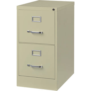 Lorell Fortress Series 25" Commercial-Grade Vertical File Cabinet - 15" x 25" x 28.4" - 2 x Drawer(s) for File - Letter - Vertical - Security Lock, Ball-bearing Suspension, Heavy Duty - Putty - Steel - Recycled