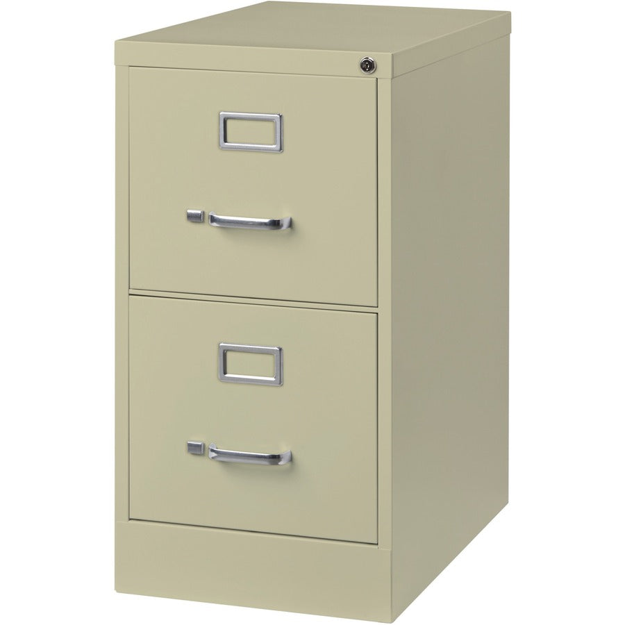 Lorell Fortress Series 25" Commercial-Grade Vertical File Cabinet - 15" x 25" x 28.4" - 2 x Drawer(s) for File - Letter - Vertical - Security Lock, Ball-bearing Suspension, Heavy Duty - Putty - Steel - Recycled