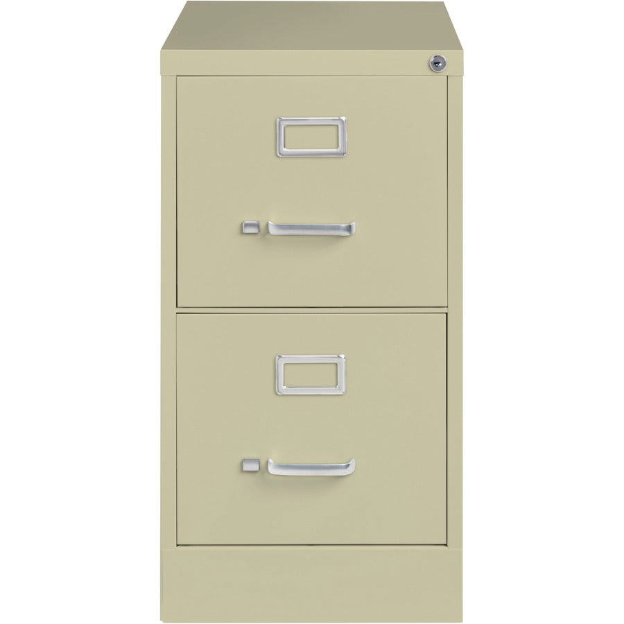 Lorell Fortress Series 25" Commercial-Grade Vertical File Cabinet - 15" x 25" x 28.4" - 2 x Drawer(s) for File - Letter - Vertical - Security Lock, Ball-bearing Suspension, Heavy Duty - Putty - Steel - Recycled