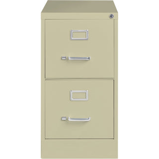 Lorell Fortress Series 25" Commercial-Grade Vertical File Cabinet - 15" x 25" x 28.4" - 2 x Drawer(s) for File - Letter - Vertical - Security Lock, Ball-bearing Suspension, Heavy Duty - Putty - Steel - Recycled