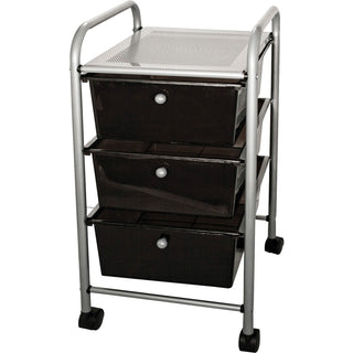 Advantus 3-Drawer Organizer - 3 Drawer - 4 Casters - Metal - x 15.5" Width x 13" Depth x 27" Height - Smoke - 1 Each