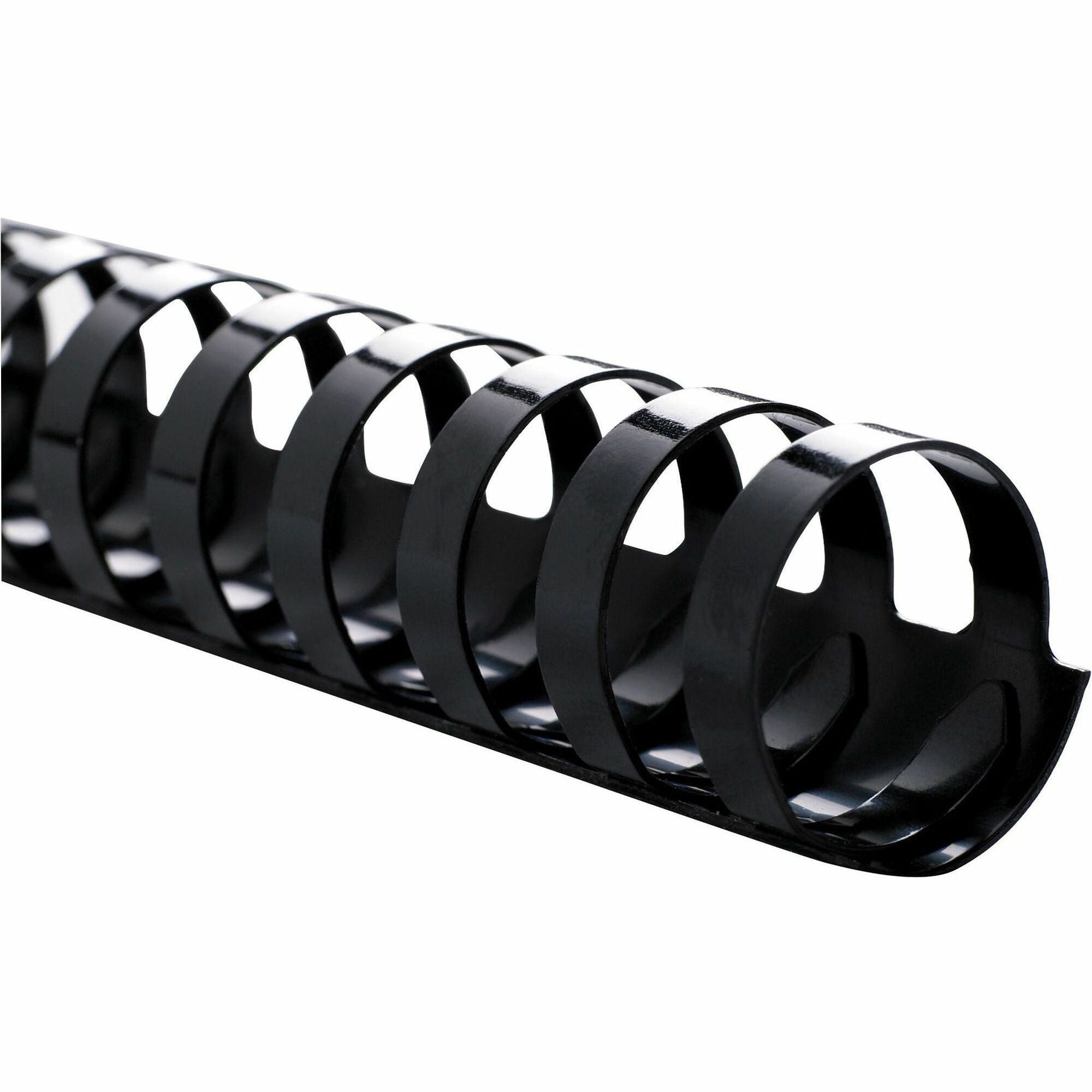 Sparco Plastic Binding Spines - 0.4" Diameter - 55 x Sheet Capacity - Black - Plastic - 100 / Box - 
