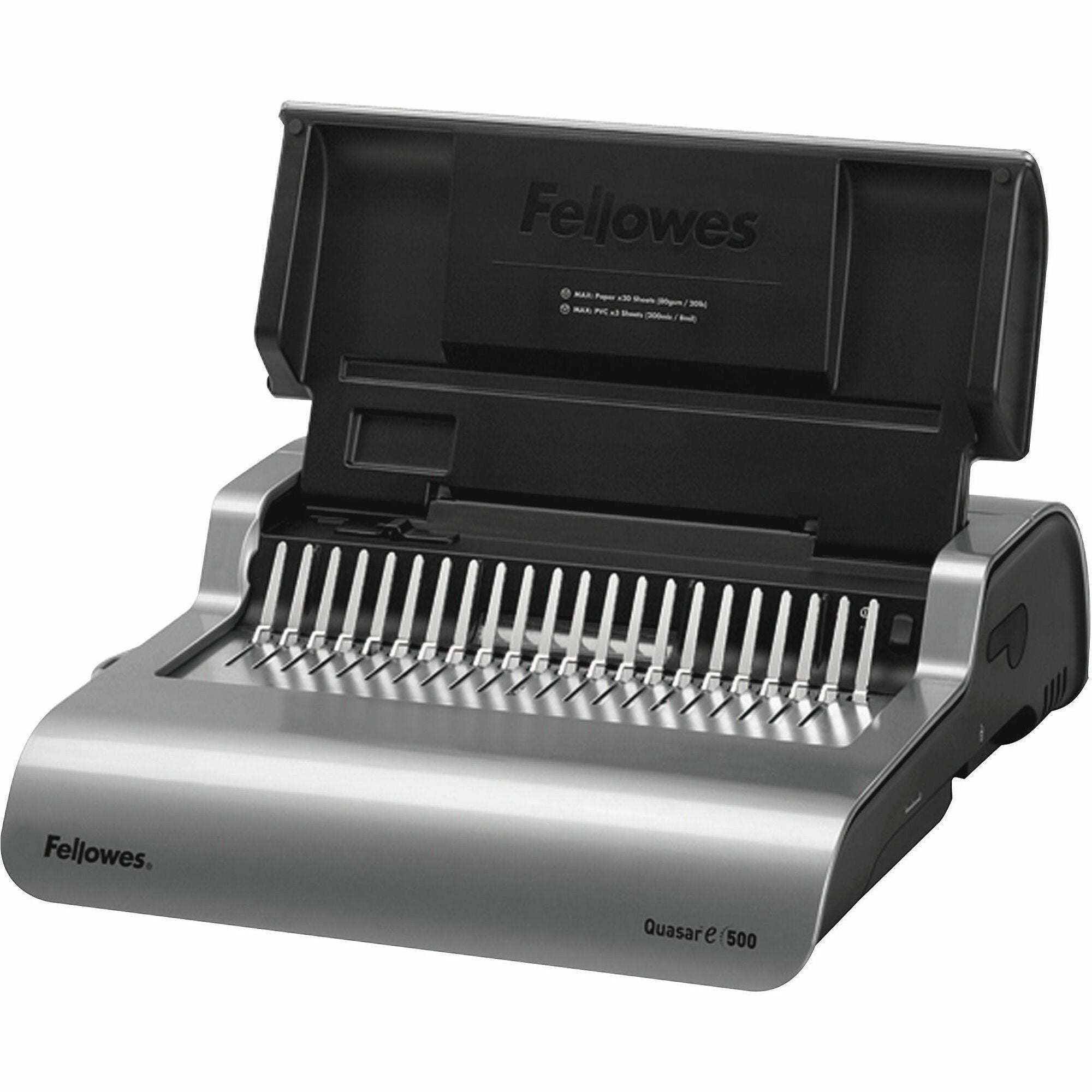Quasar 500 Electric Comb Binding System, 500 Sheets, 16.88 x 15.38 x 5.13, Metallic Gray