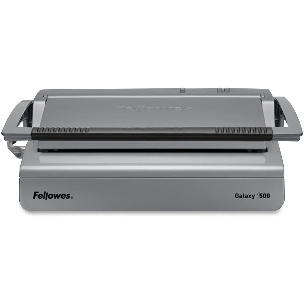 Fellowes Galaxy 500 Comb Binding Machine w/ Starter Kit - CombBind - 500 Sheet(s) Bind - 28 Punch - 6.5" x 20.9" x 17.8" - Metallic Silver, Black - 