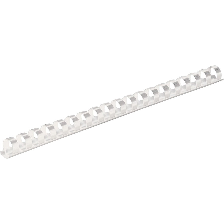 Plastic Comb Bindings, 3/8" Diameter, 55 Sheet Capacity, White, 100/Pack