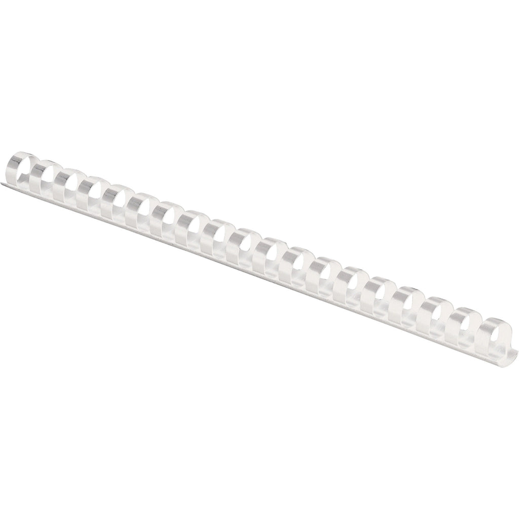 Plastic Comb Bindings, 3/8" Diameter, 55 Sheet Capacity, White, 100/Pack