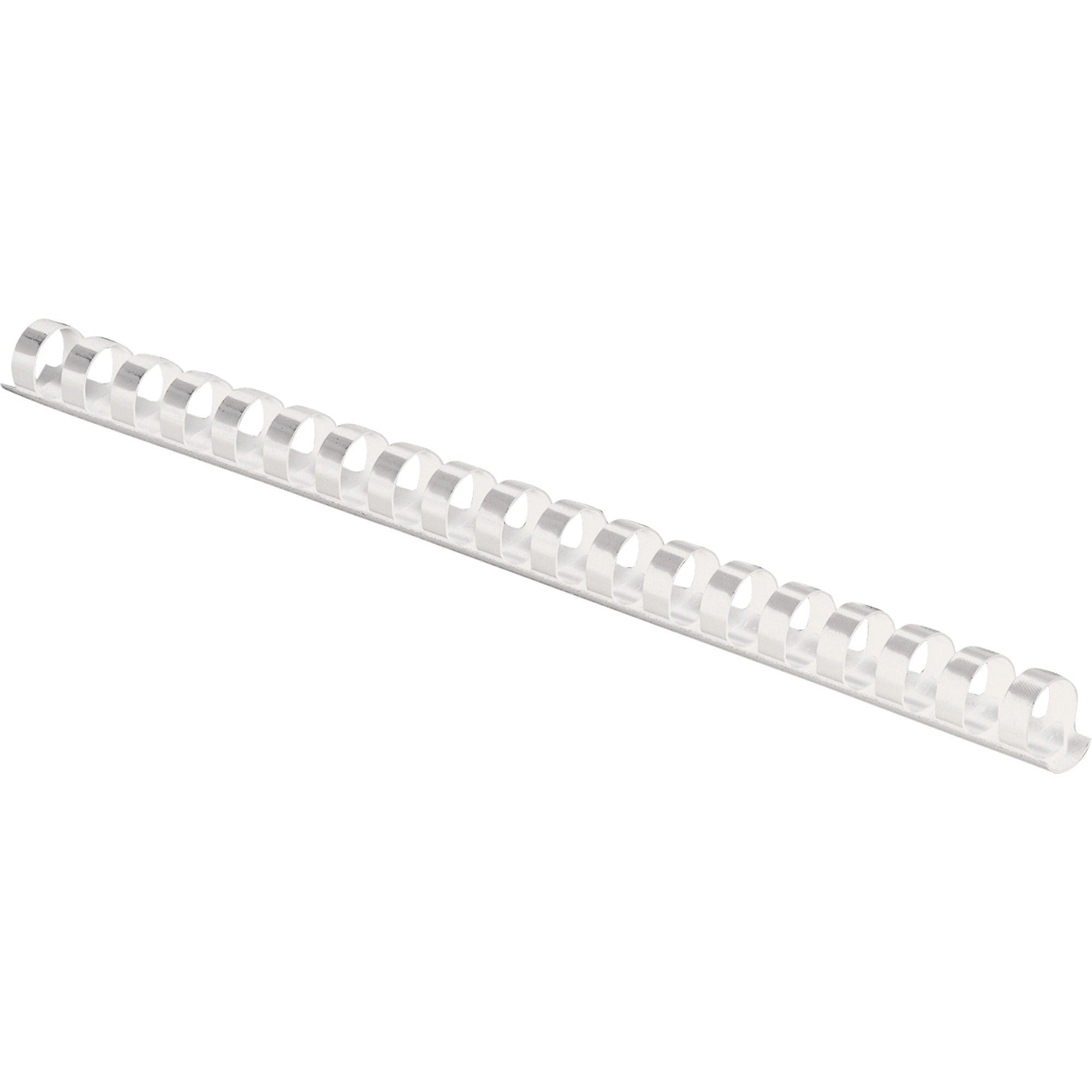 Plastic Comb Bindings, 3/8" Diameter, 55 Sheet Capacity, White, 100/Pack