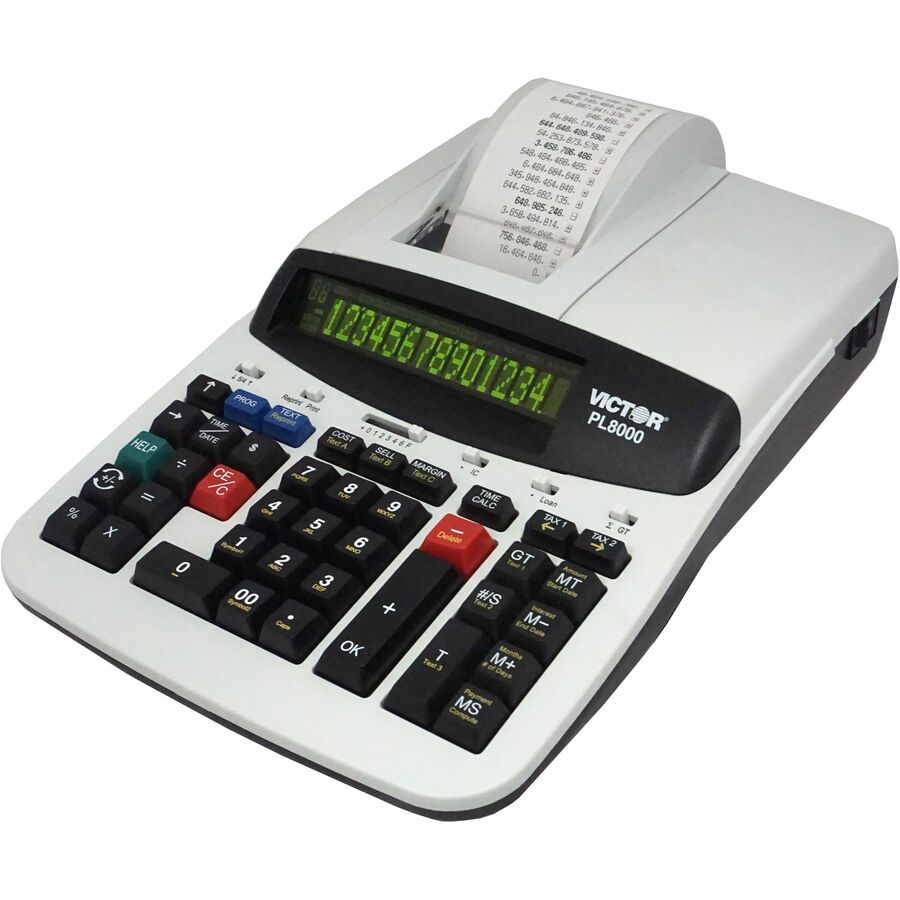 PL8000 One-Color Prompt Logic Printing Calculator, Black Print, 8 Lines/Sec