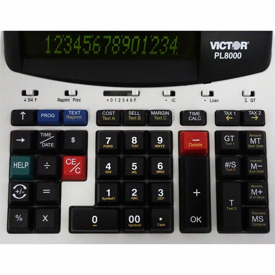 PL8000 One-Color Prompt Logic Printing Calculator, Black Print, 8 Lines/Sec