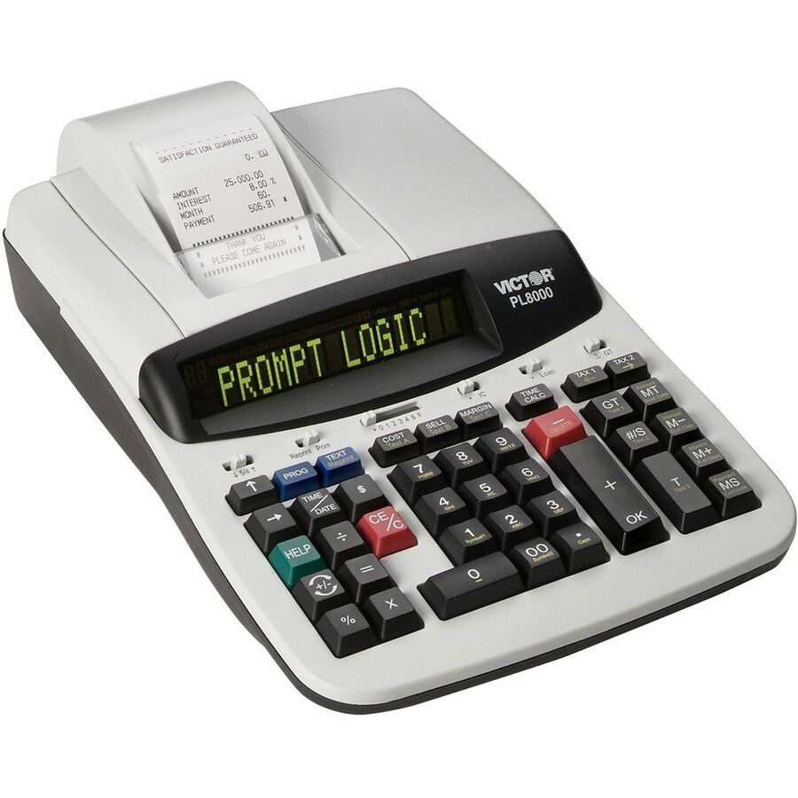 PL8000 One-Color Prompt Logic Printing Calculator, Black Print, 8 Lines/Sec