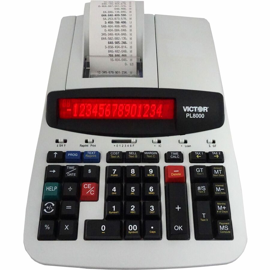 PL8000 One-Color Prompt Logic Printing Calculator, Black Print, 8 Lines/Sec
