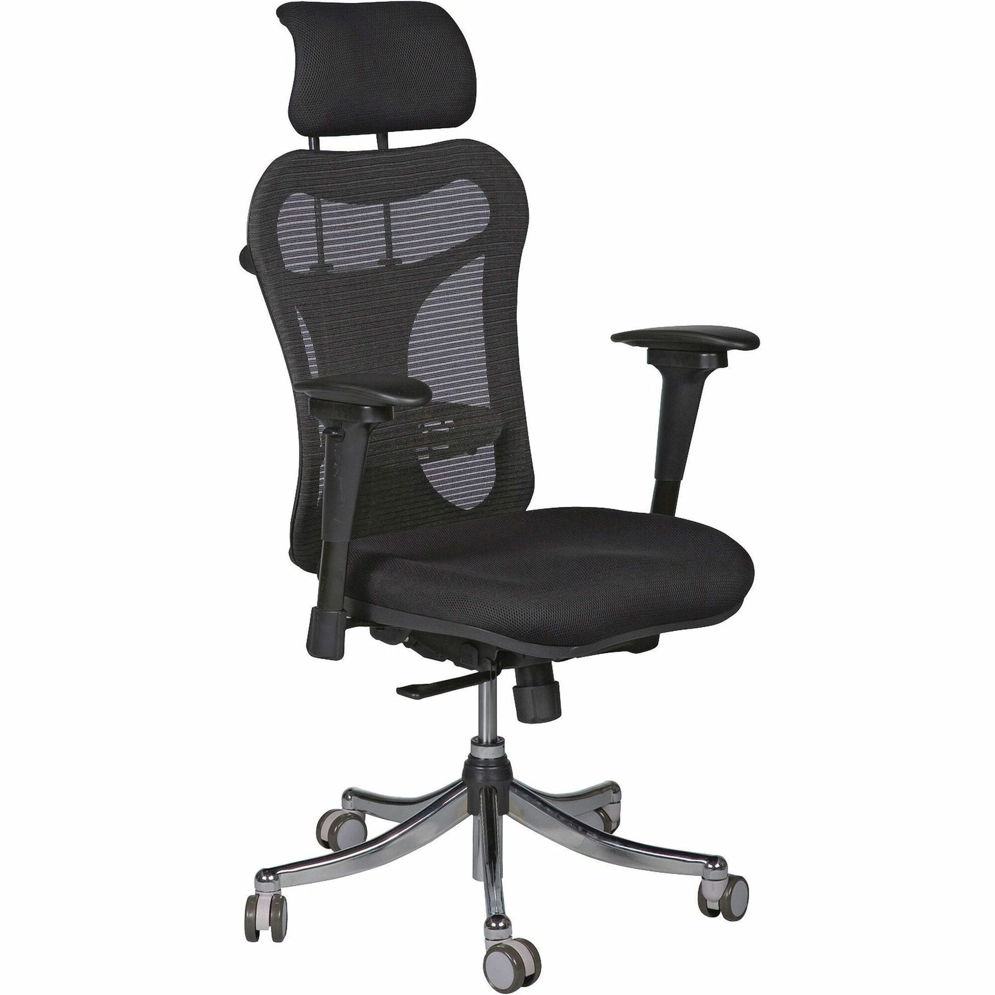 MooreCo Ergo Ex Ergonomic Office Chair - Black Seat - 5-star Base - 1 Each - 