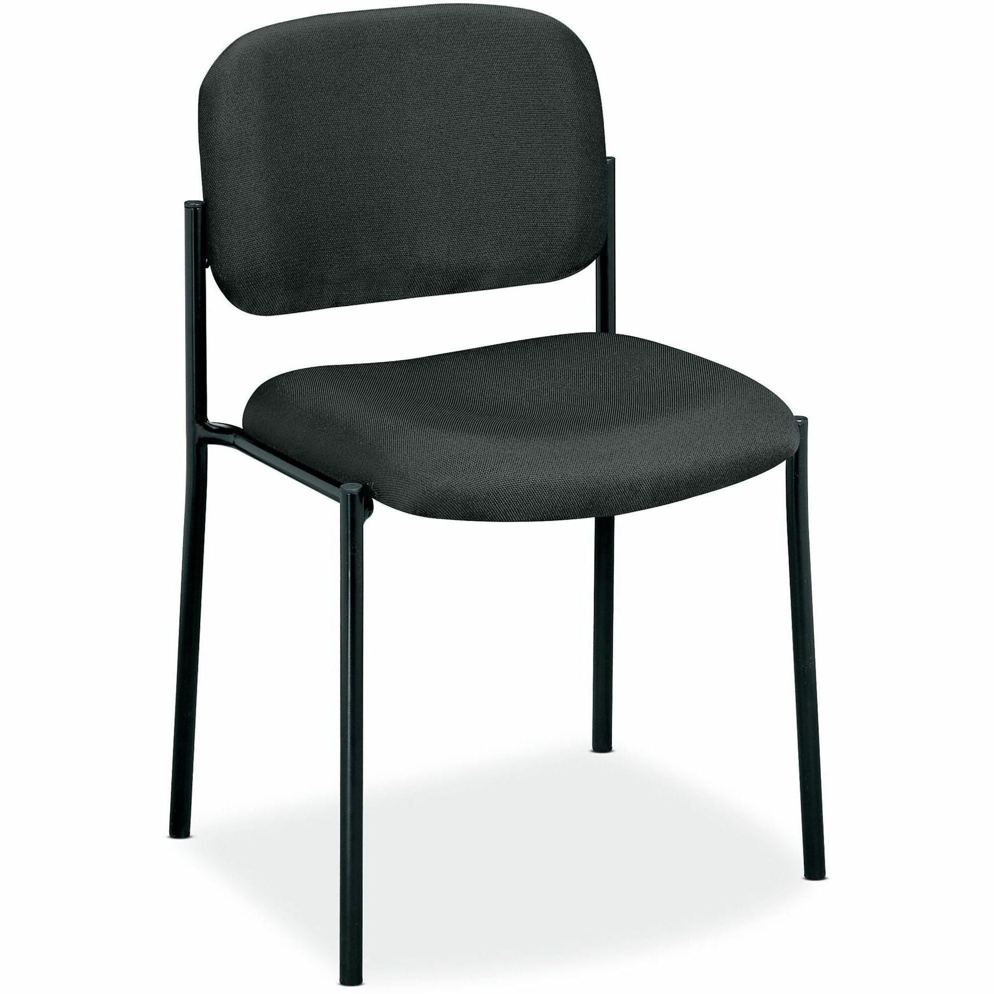 VL606 Stacking Guest Chair without Arms, Fabric Upholstery, 21.25" x 21" x 32.75", Charcoal Seat, Charcoal Back, Black Base