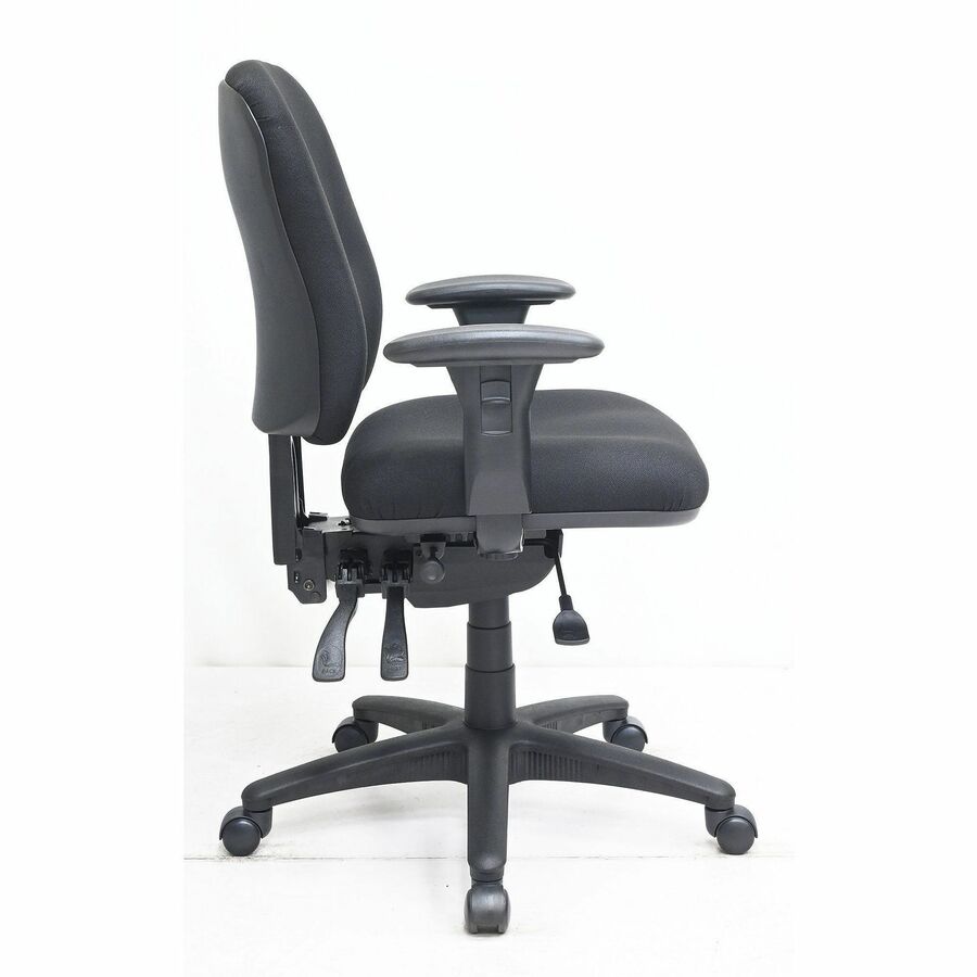 Lorell Accord Series Mid-Back Task Chair - Black Polyester Seat - Black Frame - 1 Each