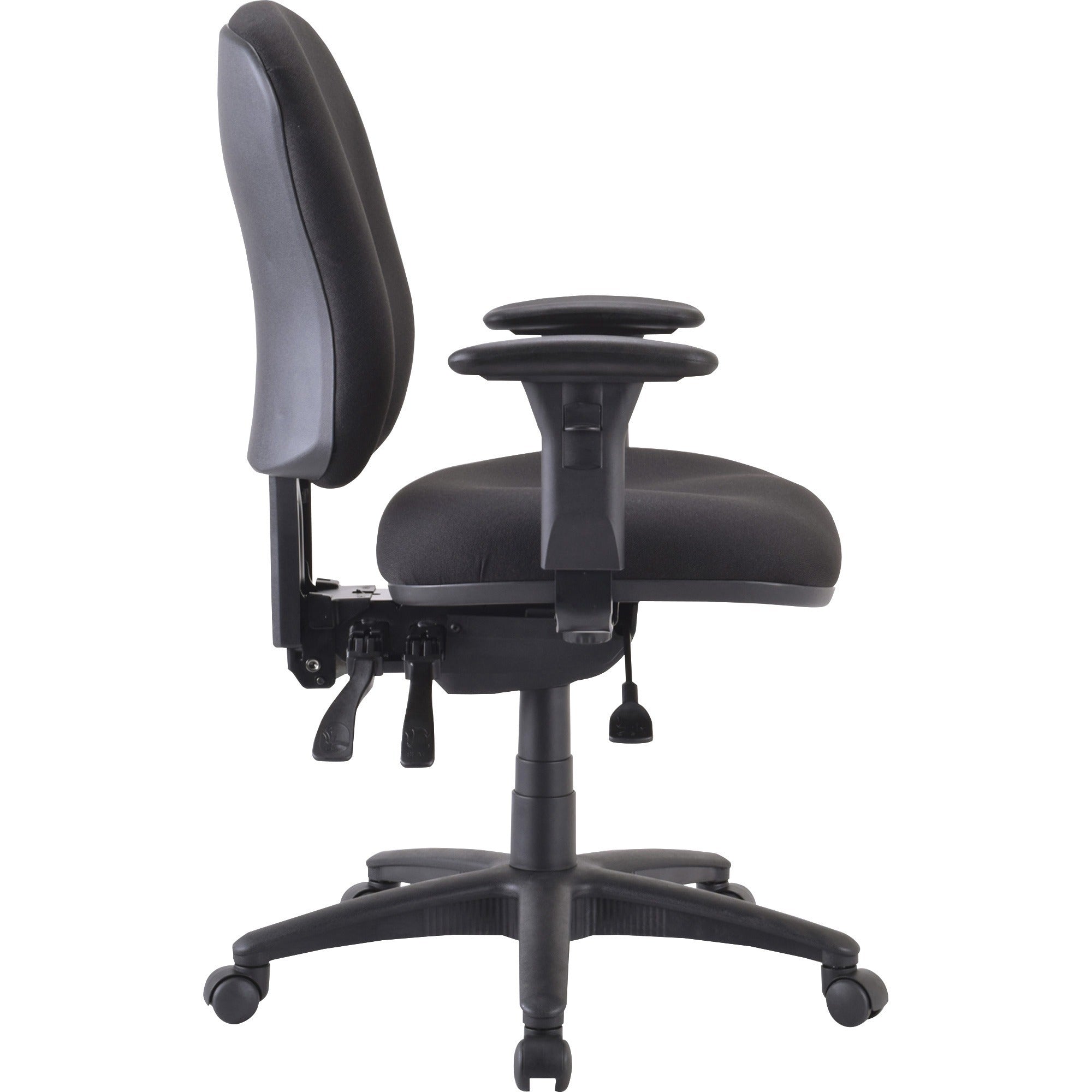 Lorell Accord Series Mid-Back Task Chair - Black Polyester Seat - Black Frame - 1 Each - 