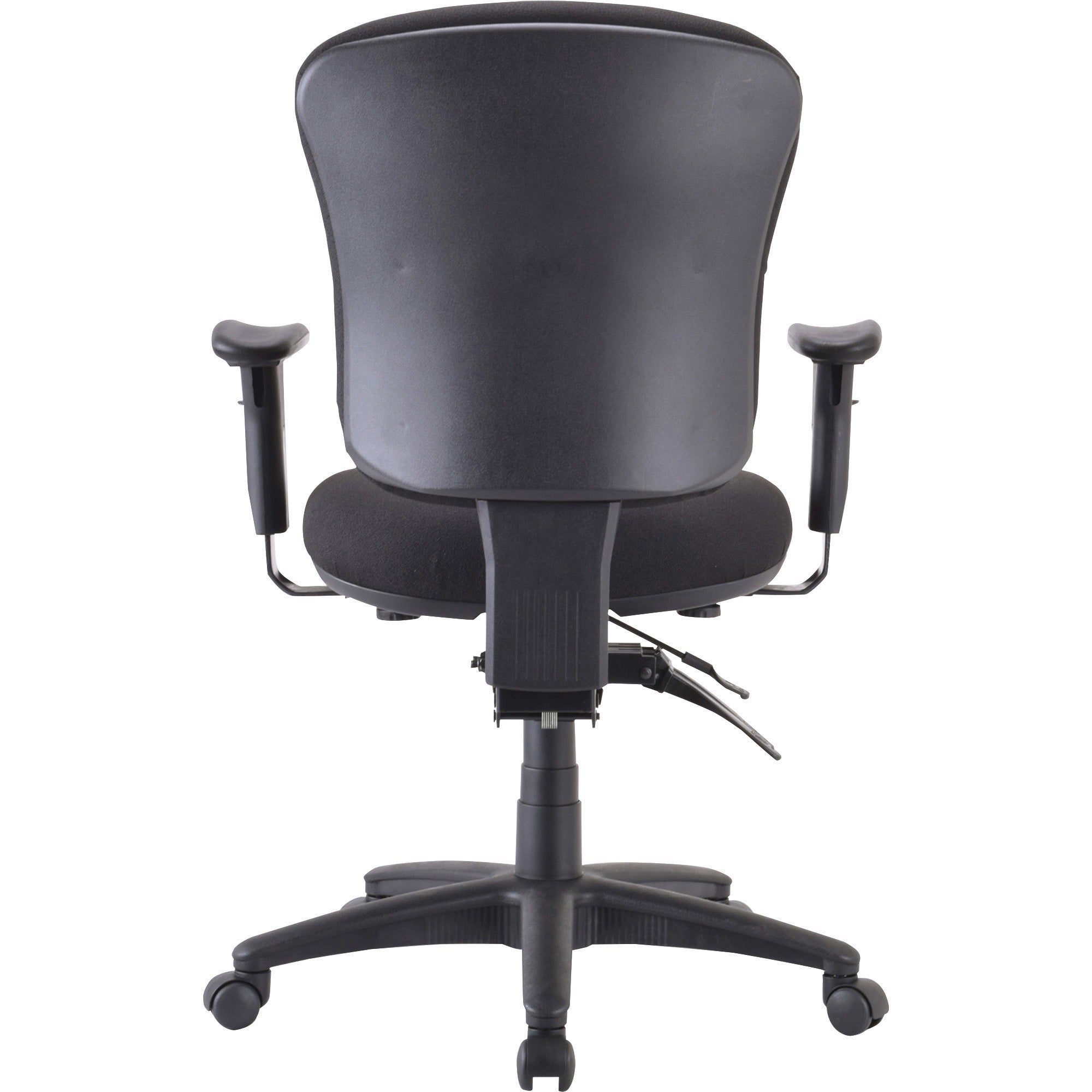 Lorell Accord Series Mid-Back Task Chair - Black Polyester Seat - Black Frame - 1 Each - 