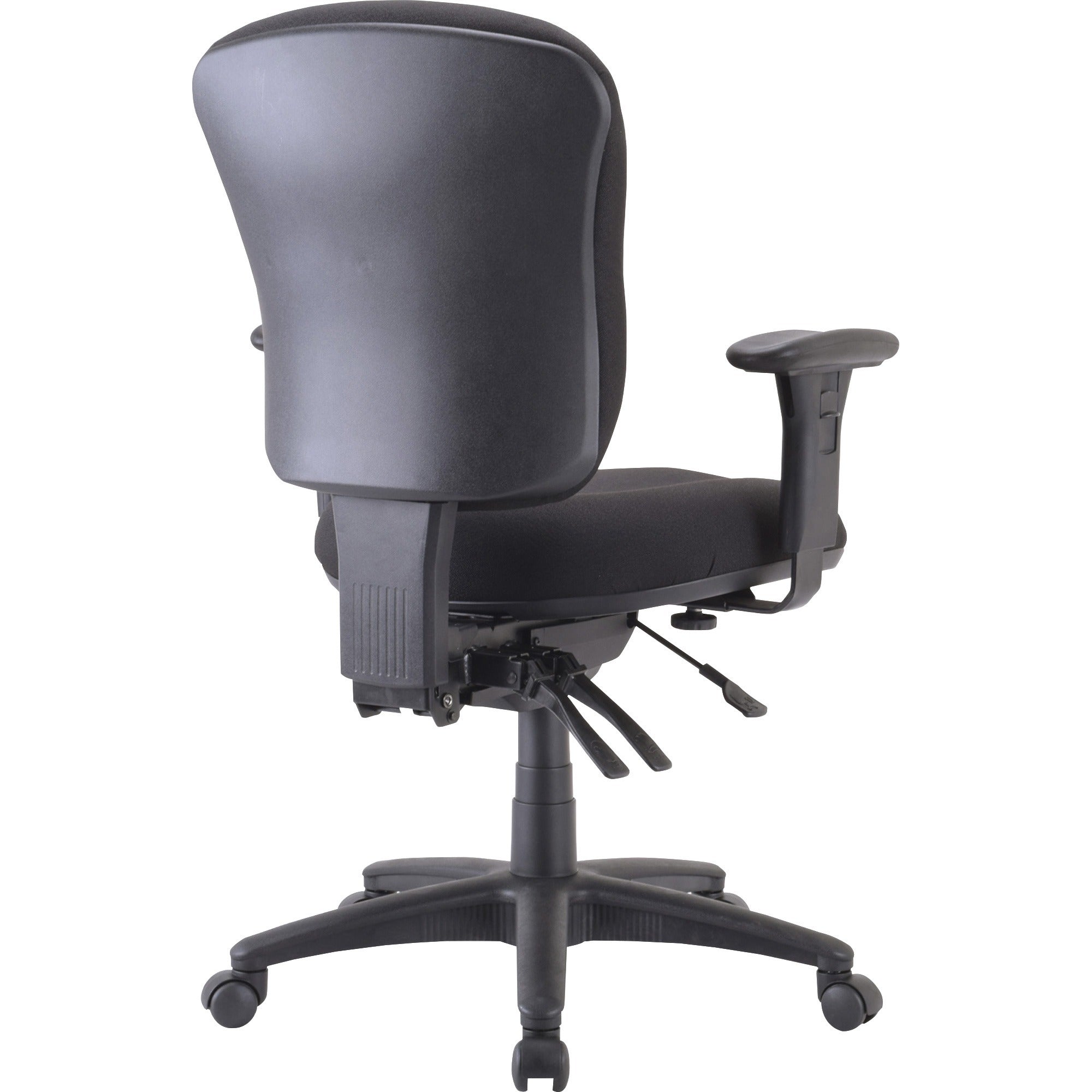 Lorell Accord Series Mid-Back Task Chair - Black Polyester Seat - Black Frame - 1 Each - 