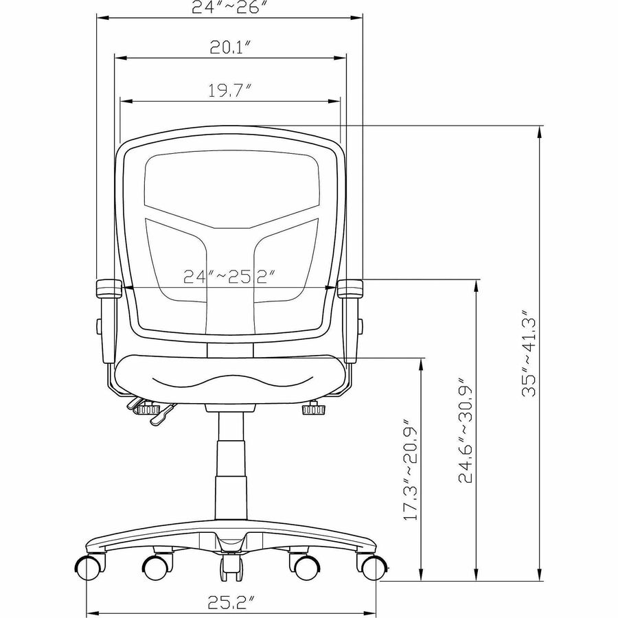 Lorell Accord Series Mid-Back Task Chair - Black Polyester Seat - Black Frame - 1 Each