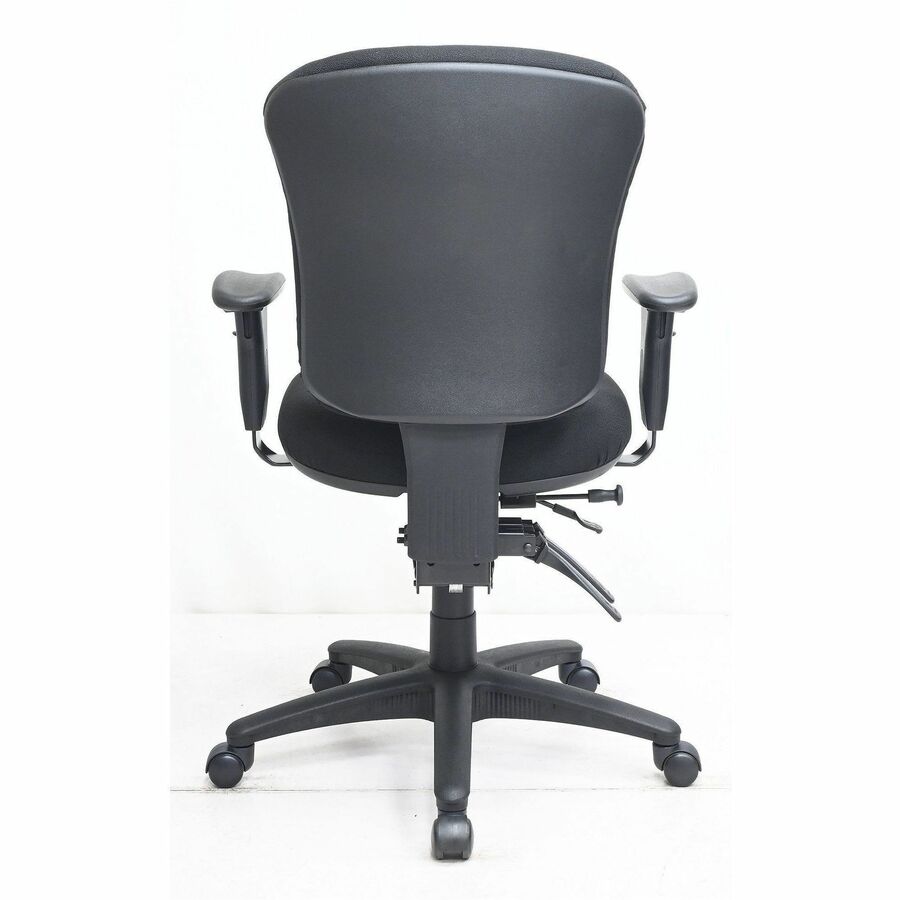 Lorell Accord Series Mid-Back Task Chair - Black Polyester Seat - Black Frame - 1 Each