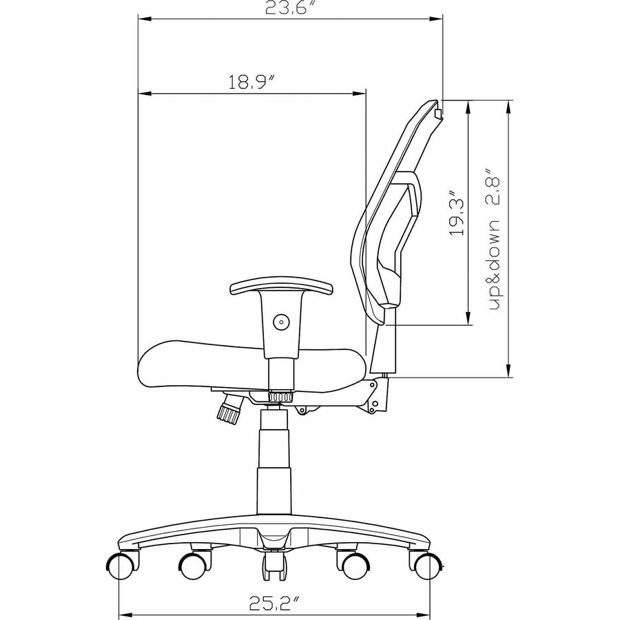 Lorell Accord Series Mid-Back Task Chair - Black Polyester Seat - Black Frame - 1 Each