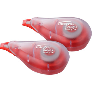 Integra Resist Tear Correction Tape - 0.20" Width x 16.40 ft LengthSmoke Dispenser - Tear Resistant - 2 / Pack - Smoke - 