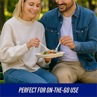 Genuine Joe Heavyweight White Plastic Forks - 100/Box - Disposable - White