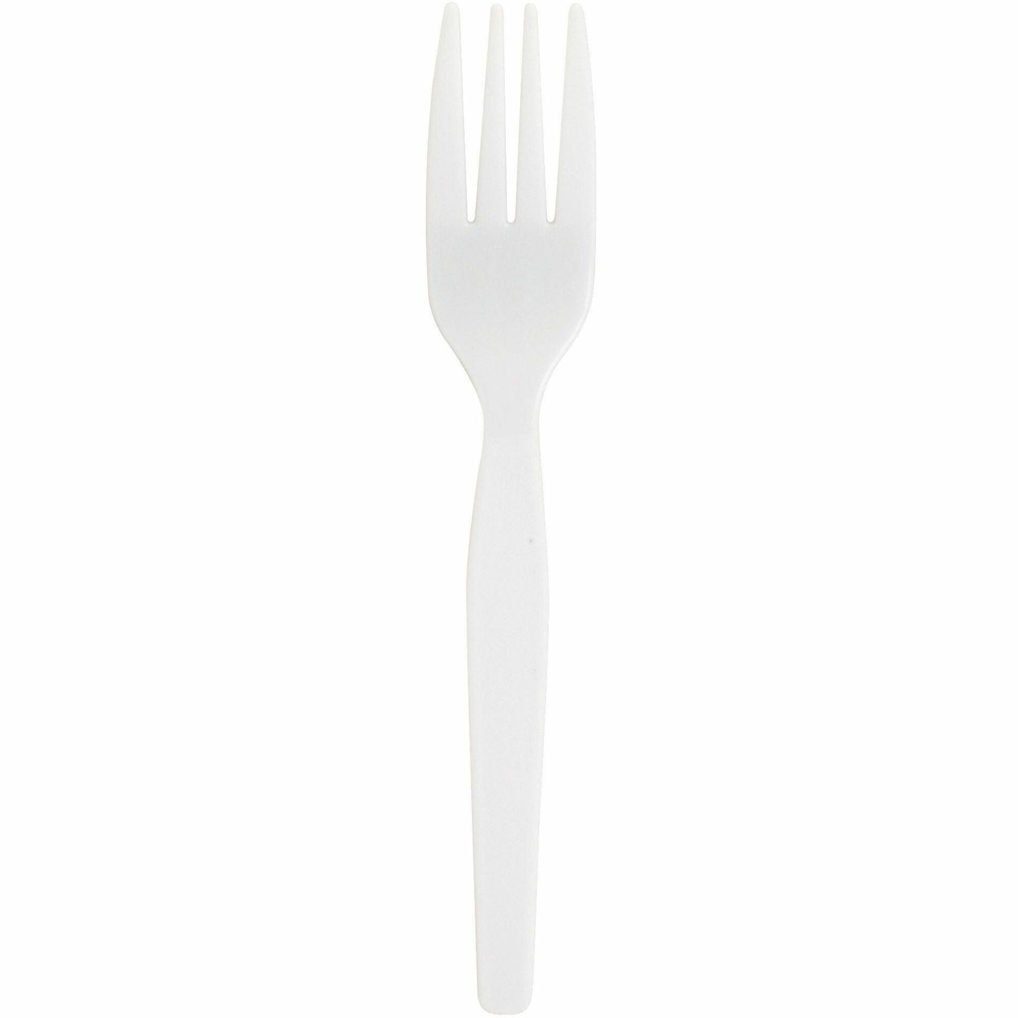 genuine-joe-heavyweight-white-plastic-forks-100-box-disposable-white_gjo0010430 - 1