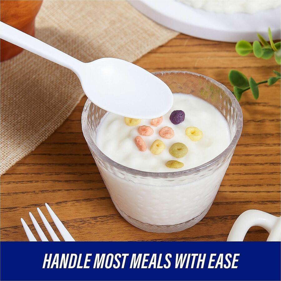 Genuine Joe Heavyweight Disposable Spoons - 100/Box - Disposable - White