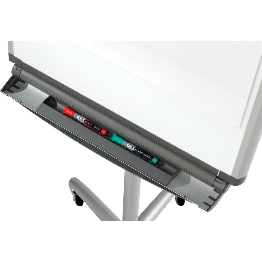 Quartet Euro Premium Mobile Magnetic Easel - 27" (2.2 ft) Width x 41" (3.4 ft) Height - White Porcelain Surface - Silver Aluminum Frame - Magnetic - 1 Each