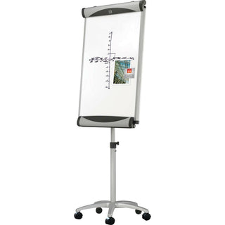 Quartet Euro Premium Mobile Magnetic Easel - 27" (2.2 ft) Width x 41" (3.4 ft) Height - White Porcelain Surface - Silver Aluminum Frame - Magnetic - 1 Each