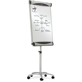 Quartet Euro Premium Mobile Magnetic Easel - 27" (2.2 ft) Width x 41" (3.4 ft) Height - White Porcelain Surface - Silver Aluminum Frame - Magnetic - 1 Each