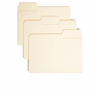 SuperTab Top Tab File Folders, 1/3-Cut Tabs: Assorted, Letter Size, 0.75" Expansion, 11-pt Manila, 100/Box