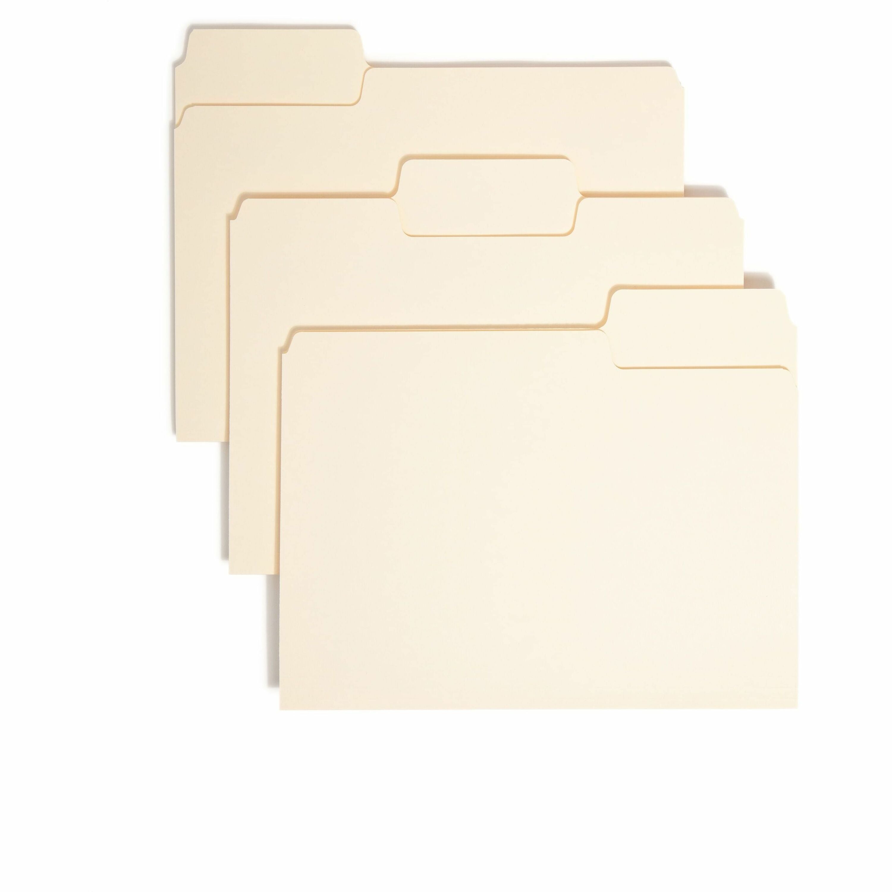 SuperTab Top Tab File Folders, 1/3-Cut Tabs: Assorted, Letter Size, 0.75" Expansion, 11-pt Manila, 100/Box