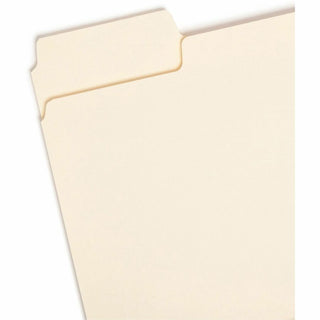 SuperTab Top Tab File Folders, 1/3-Cut Tabs: Assorted, Letter Size, 0.75" Expansion, 11-pt Manila, 100/Box